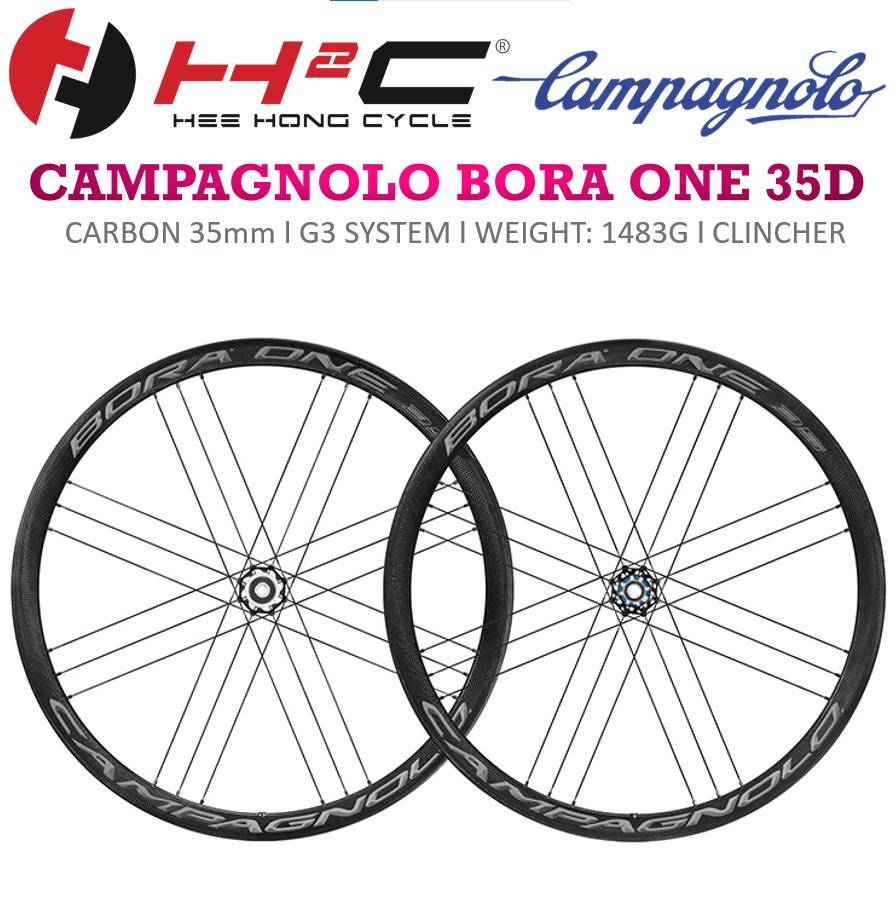 パーツ Campganolo Bora One 35 Front Disc Campagnolo Bora One 35 Disc Brake Clincher Wheelset - Le